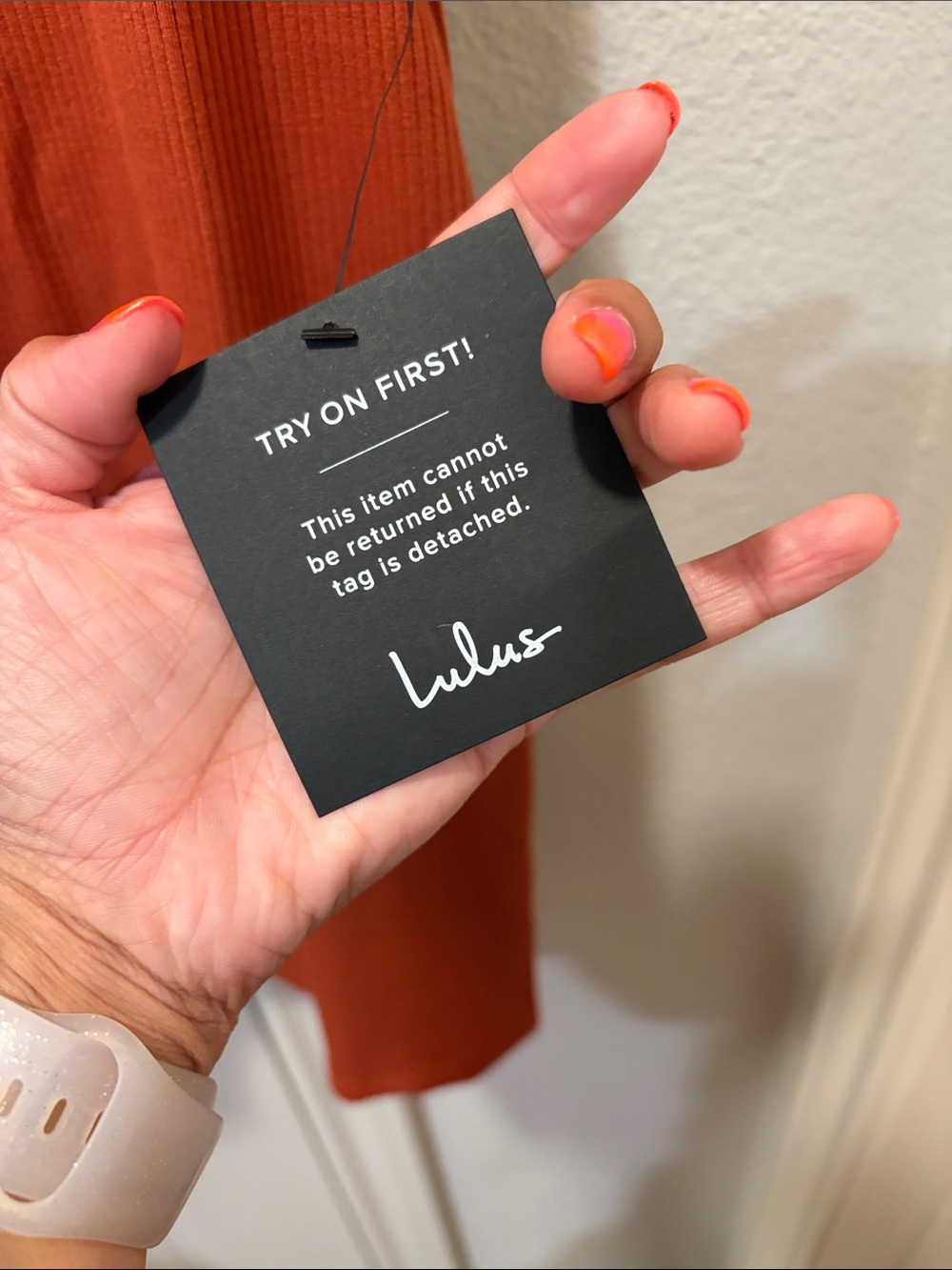 Lulu's Rust Orange Ribbed Tank Mini Dress - Picture 3 of 3